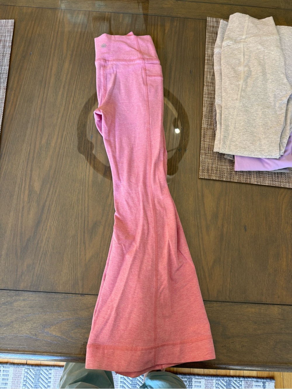 Athleta Girls Pink Flare Leggings